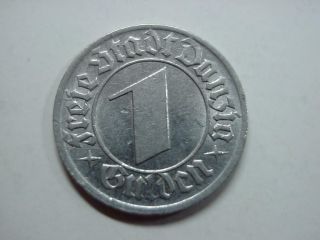 1932 Danzig One 1 Gulden Coin Nickel Km 154 Rare One Year Type Au Low Mtg