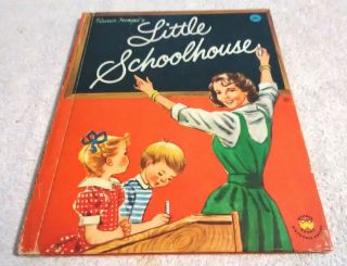 Rare Old Vintage Wonder Book Little Schoolhouse 1958