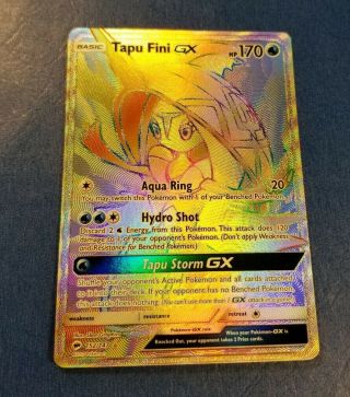 Tapu Fini Gx 152/147 Burning Shadows Secret Rare Pokemon Card Near