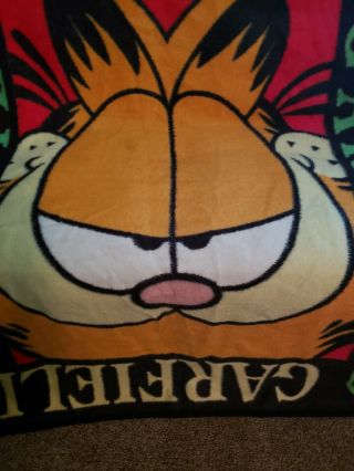 Vintage Garfield Blanket Fleece Throwplush Old Tv Character Soft Rare Show Bed