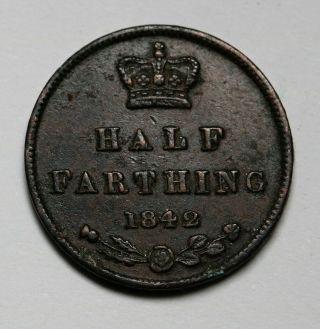 1842 Uk Great Britain / Ceylon Half Farthing Coin Km 738,  Sp 3951 Rare