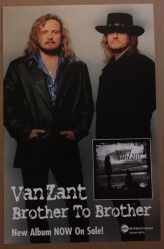 Lynyrd Skynyrd Van Zant Rare 1998 Promo Poster For Brother To Cd 38 Special
