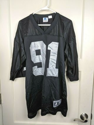 Rare Vtg Oakland Raiders Chester Mcglockton 91 Starter Football Jersey Size: 52