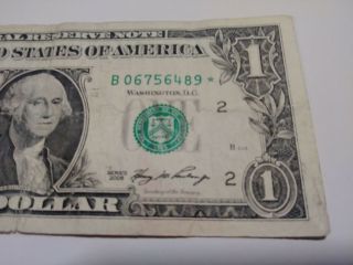 Rare 2006 B Series Star Note 1 Dollar Bill Only 320K Made B06756489 4