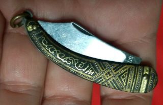 Vintage Inox Toledo Spain Ladies Miniature Keychain Pocket Knife Rare 1 3/4 "