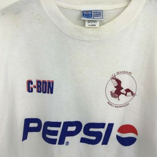 RARE Retro NSWRL Pepsi Manly Sea Eagles XL Rugby League Player T - SHIRT - 1980S 2