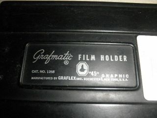 RARE Graflex Grafmatic ' 45 ' 4x5 Film Holder w/6 - Septums,  1268 & 3