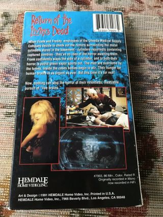 Return Of The Living Dead VHS rare horror zombies Screener 2