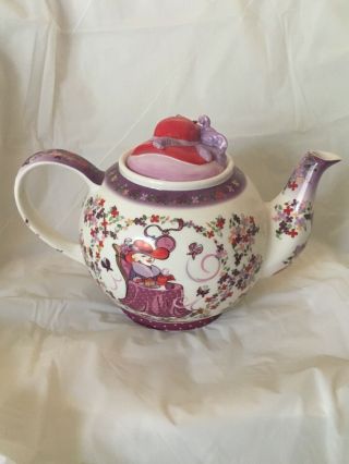Rare Red Hat Society Paul Cardew 2004 Design Porcelain Tea Pot - Tea Time 4 Cup