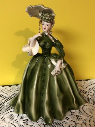 Florence Ceramics Figurine " Vivian” Rare Green Dress