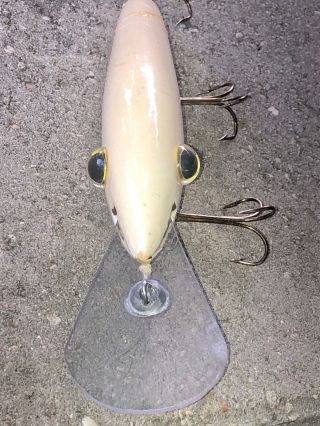 2000 Parrywinkle Periwinkle SIGNED RARE WHITE PERCH CRANKBAIT MUSKY LURE 3