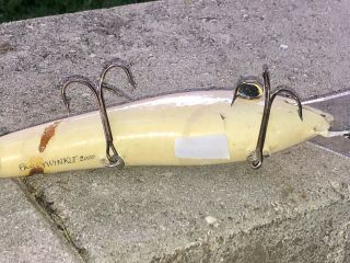 2000 Parrywinkle Periwinkle SIGNED RARE WHITE PERCH CRANKBAIT MUSKY LURE 5
