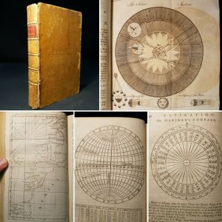 1782 Practical Navigator Astronomy Nautical Sea Exploration Woodcuts Plates Rare