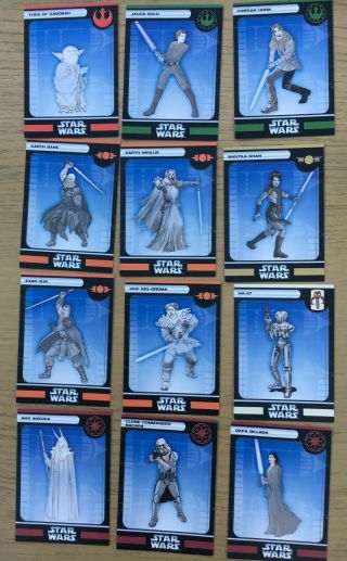 Wotc Star Wars Miniatures Selection Of 12 Champions Of The Force Rares