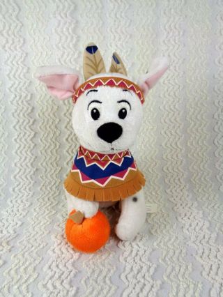 Disney Store 101 Dalmatians Indian Squaw Penny Plush Dog W Pumpkin 7 " Rare