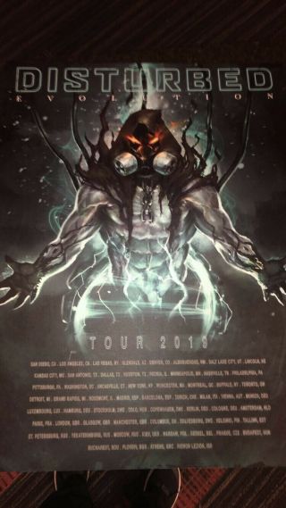 Disturbed Rock Band 2019 Tour Poster Lithograph Rare Merchandise Metal