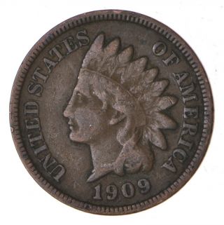 Rare Last Year Issue - 1909 Indian Head Cent - High Red Book Value 177