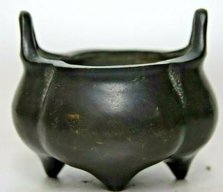 Interesting Old Chinese Bronze Censer With Character Marks - Rare - L@@k