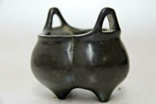 INTERESTING OLD CHINESE BRONZE CENSER WITH CHARACTER MARKS - RARE - L@@K 2