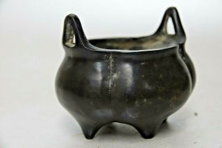 INTERESTING OLD CHINESE BRONZE CENSER WITH CHARACTER MARKS - RARE - L@@K 4
