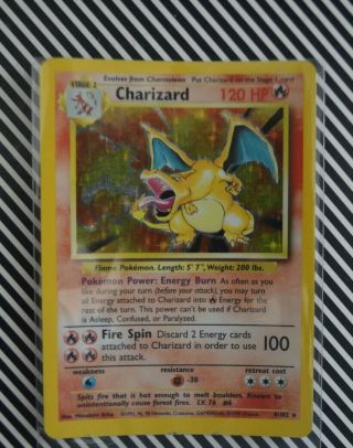 Charizard - Base Set 4/102 6 Holo Foil Rare - Unl Edition Pokemon Card