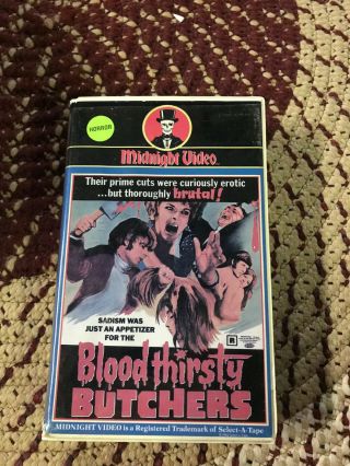 Midnight Blood Thirsty Butchers Horror Sov Slasher Rare Oop Vhs Big Box Slip