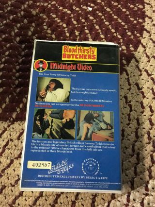 MIDNIGHT BLOOD THIRSTY BUTCHERS HORROR SOV SLASHER RARE OOP VHS BIG BOX SLIP 3