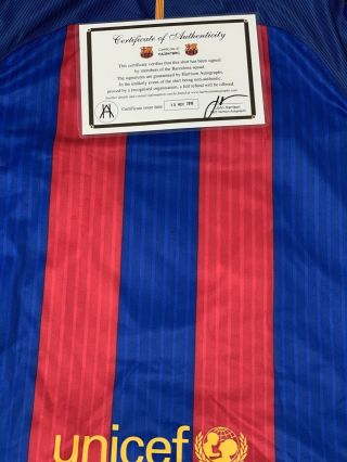Fc Barcelona Team Signed Jersey.  Rare Team Signed & Manager.  2016/17.