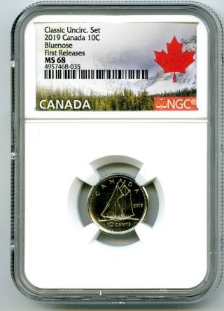 2019 Canada 10 Cent Classic Dime Ngc Ms68 First Releases Rare
