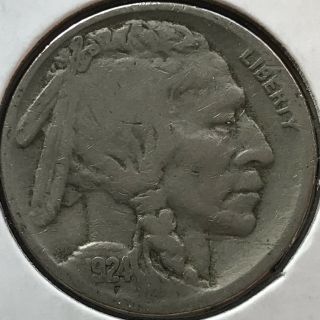 1924 S Buffalo Nickel 5c Better Grade Very Rare Key Date 4205