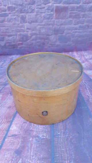 Antique Vintage Old Rare Wooden Hat Travel Luggage Box Prop Display
