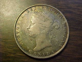1872 H Canada Half Dollar Fifty Cent Rare Key Date Fine - Very Fine Coin