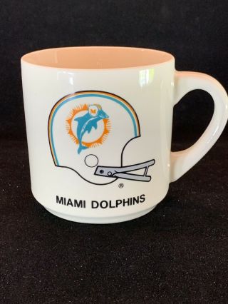 Vintage Miami Dolphins Coffee Mug 1970s Logo Rare