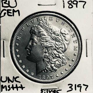 1897 Bu Gem Morgan Silver Dollar Unc Ms,  U.  S.  Rare Coin 3197