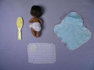 RARE Heart Family Doll Bath Time Mom & Baby African American Steiffie Face EXC 7