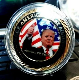 45th President Donald J.  Trump A Rare Trump,  Pence,  Inauguration Challenge Coin