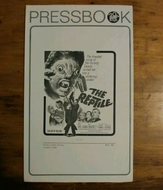 The Reptile U.  S.  Pressbook Rare 1966 Hammer Horror Jacqueline Pearce