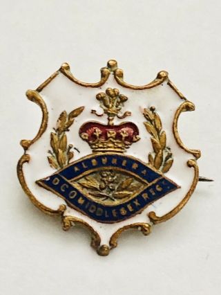 Rare Old Ww1 Middlesex Regiment Military Army Enamel Sweetheart Pin Brooch Badge