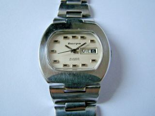Very rare Vintage BORPA men ' s watch,  SWISS AUTOMATIC ETA 2789,  All SS 5