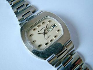 Very rare Vintage BORPA men ' s watch,  SWISS AUTOMATIC ETA 2789,  All SS 7