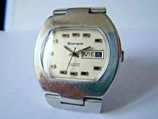 Very rare Vintage BORPA men ' s watch,  SWISS AUTOMATIC ETA 2789,  All SS 8
