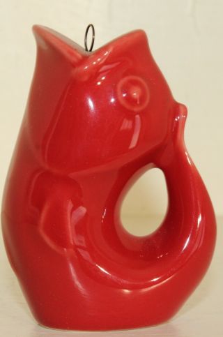 Gurgle Pot Stoneware Gurglepot Red 3 " Ornament Rare Store Item