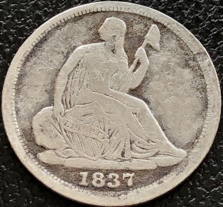 1837 Seated Liberty Half Dime 5c Circulated Rare 15510
