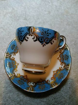 Paragon By Appointment To Her Majesty The Queen Cup & Saucer Teal Rose Rare