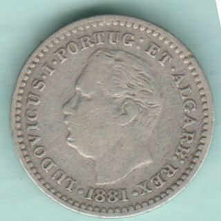 Portugese India Goa - 1881 - Ludovicus - Oitavo De Rupia Rare Silver Coin