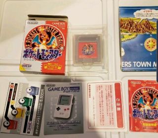 Complete Pokemon Red - Rare Japanese Version - Gameboy Cib - With Map
