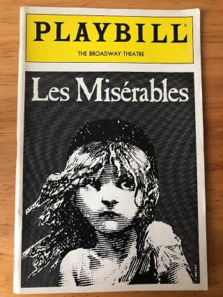 Les Miserables Playbill Rare Broadway Cast 1987