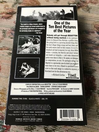Begotten VHS rare horror surreal Elias Merhige 2
