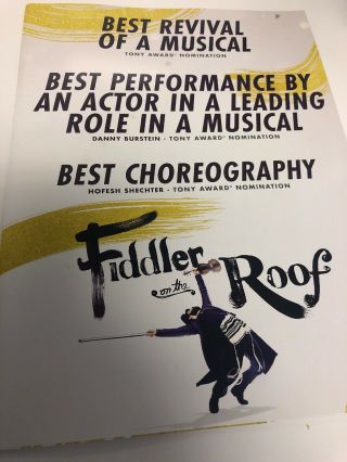 Broadway Fiddler On The Roof Rare Tony Viter Program 2016 Revival Danny Burstein