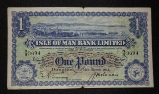 1941 £1 Isle Of Man Limited - - Serial G/3 3694 - - Rare
